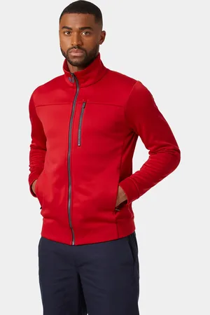 Helly Hansen Herr Crew Slickface Marine Fleecejackajacka Röd 2XL