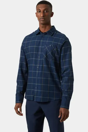 Helly Hansen Herr Aker Flannel Långärmad Tröja Blå 2XL