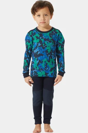 Helly Hansen Barn Graphic Lifa® Merinoull Baslagerset Grön 92/2