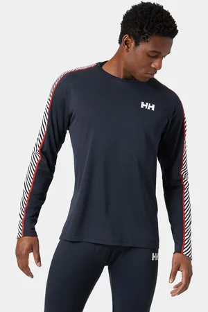 Helly Hansen Herr Lifa Active Stripe Crew Baslager Överdel Marinblå S