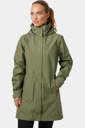 Helly Hansen Dam Aden Lång Regnjacka Grön L
