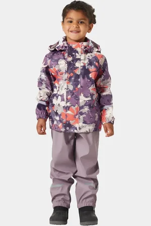 Helly Hansen Barn Bergen 2.0 Pu Regnställ Med Tryck Lila 92/2
