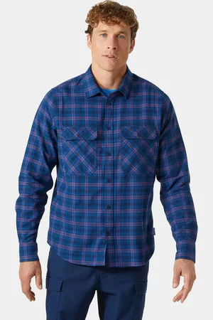 Helly Hansen Herr Lokka Organic Flanellskjorta Blå 2XL