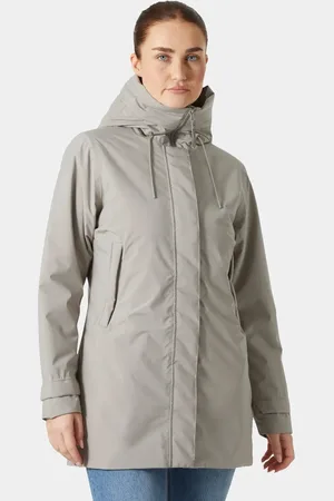 Helly Hansen Dam Victoria Mid Fodrad Regnjacka Grå M