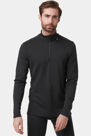 Helly Hansen Herr Lifa Merino Underställ Med 1/2 Dragkedja Svart 2XL