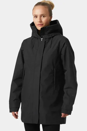 Helly Hansen Dam Victoria Mellanlång Regnkappa Svart XL