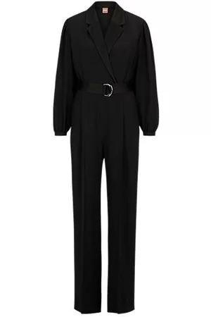 HUGO BOSS Crepe jumpsuit with tonal silken trims