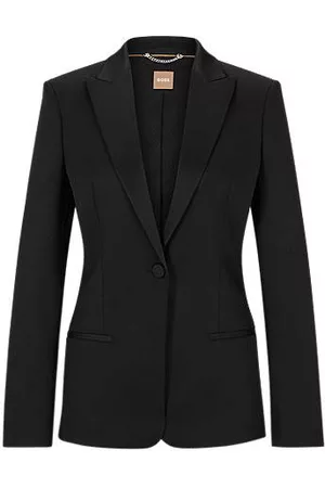 HUGO BOSS Kvinna Jackor - Slim-fit tuxedo-style jacket in responsible wool