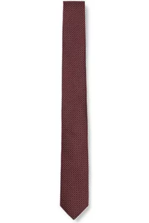 HUGO BOSS Hand-made tie in micro-patterned silk jacquard