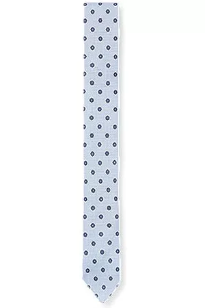HUGO BOSS Printed tie in linen and silk