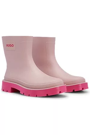 HUGO BOSS Short rain boots with logo badge