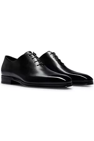 HUGO BOSS Man Fodrade skor - Italian-made Oxford shoes in leather with signature lining