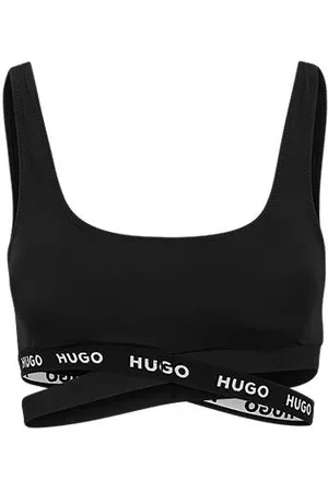 HUGO BOSS Kvinna Fitness Bikinis - Sporty bikini top with branded tape and cut-out details