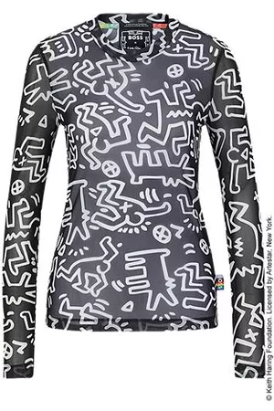 HUGO BOSS Kvinna Långärmade t-shirts - X Keith Haring slim-fit T-shirt with special artwork