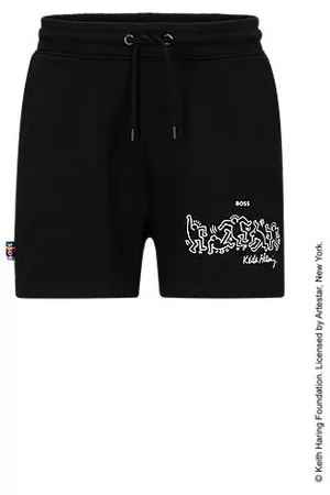 HUGO BOSS Man Bomullsbyxor - X Keith Haring shorts in cotton-blend terry