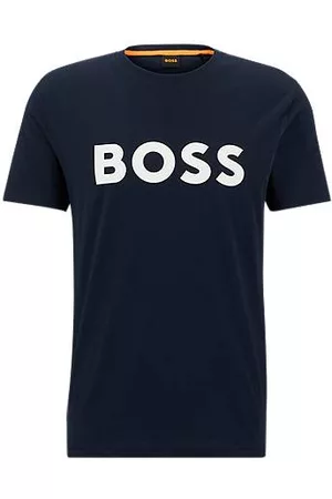HUGO BOSS Man T-shirts - Cotton-jersey T-shirt with rubber-print logo