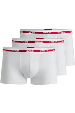 HUGO BOSS Three-pack of stretch-cotton trunks with logo waistbands