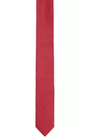 HUGO BOSS Man Slipsar - Pure-silk tie with jacquard-woven pattern