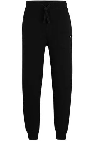 HUGO BOSS Cotton-terry tracksuit bottoms with logo print
