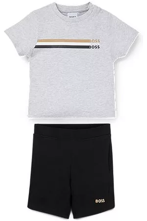 HUGO BOSS Pojke Kortärmade t-shirts - Kids' shorts and T-shirt set with logo details