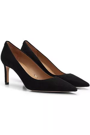 HUGO BOSS Kvinna Klackar - Suede pointed-toe pumps with 7cm heel