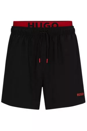 HUGO BOSS Man Badshorts - Quick-drying recycled-fabric swim shorts with double waistband