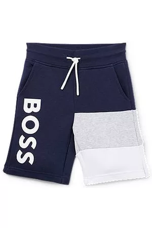 HUGO BOSS Pojke Shorts - Kids' cotton-blend shorts with colour-blocking and logo