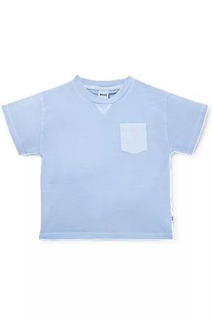 HUGO BOSS Pojke Kortärmade t-shirts - Kids' T-shirt in faded-effect cotton with embroidered logo