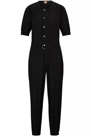 HUGO BOSS Kvinna Jumpsuits - Belted jumpsuit with press studs and concealed zip