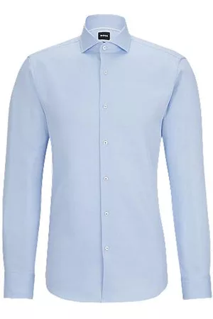 HUGO BOSS Man Skjortor - Regular-fit shirt in structured organic cotton