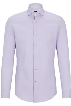 HUGO BOSS Man Skjortor - Slim-fit shirt in easy-iron stretch-cotton twill