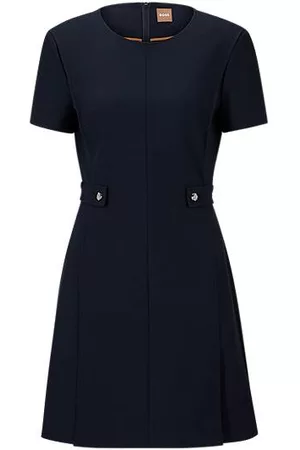 HUGO BOSS Kvinna Sommarklänningar - Short-sleeved dress with partial-belt detail