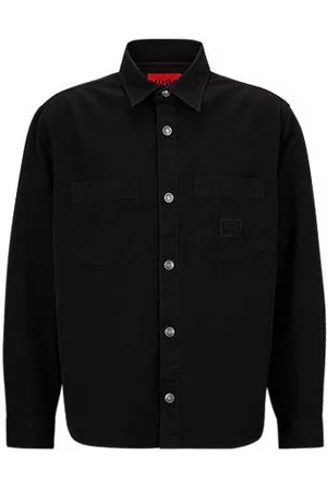HUGO BOSS Man Casual skjortor - Oversized-fit overshirt in cotton twill with patch pockets