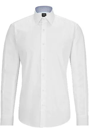 HUGO BOSS Man Skjortor - Regular-fit shirt in easy-iron cotton poplin