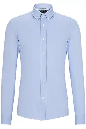 HUGO BOSS Man Skjortor - Slim-fit shirt in cotton-blend performance-stretch twill