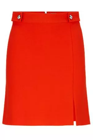 HUGO BOSS Kvinna Minikjolar - Regular-fit mini skirt with button trim