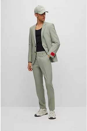 HUGO BOSS Man Kostymer - Slim-fit suit in checked performance-stretch fabric