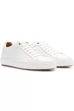 HUGO BOSS Man Sneakers - Lace-up trainers in leather with tonal branding