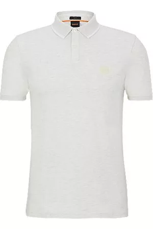HUGO BOSS Man Pikétröjor - Stretch-cotton slim-fit polo shirt with logo patch