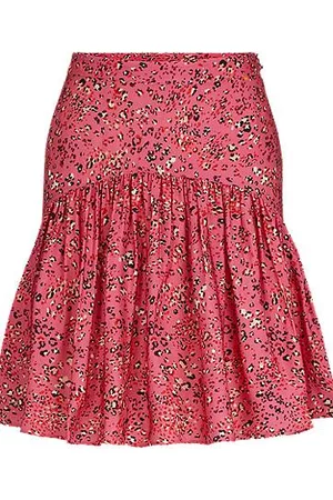 HUGO BOSS Kvinna Mönstrade kjolar - Flounce-hem mini skirt with floral print