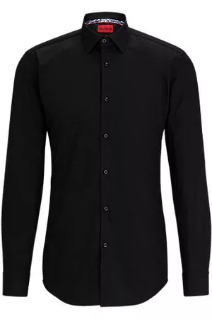 HUGO BOSS Man Skjortor - Slim-fit shirt in cotton with doodle motif