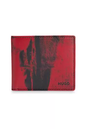 HUGO BOSS Man Plånböcker - Billfold wallet in smooth leather with seasonal print