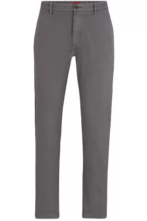 HUGO BOSS Man Chinos - Slim-fit trousers in stretch-cotton gabardine