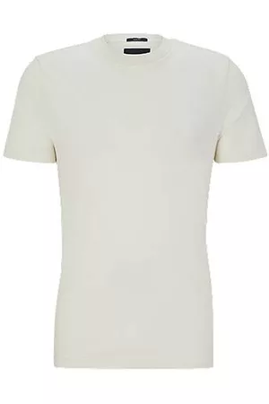 HUGO BOSS Man T-shirts - Cotton-jersey T-shirt with printed logo