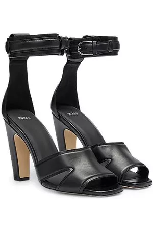 HUGO BOSS Kvinna Lädersandaler - Nappa-leather sandals with buckled ankle strap