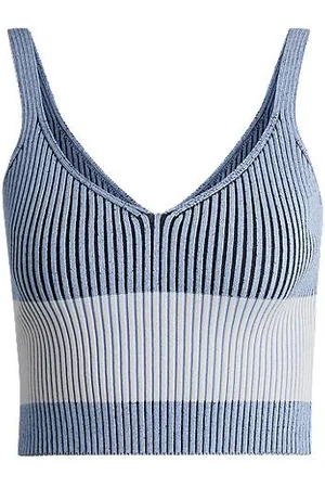 HUGO BOSS V-neck vest top in a ribbed knit