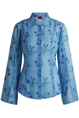 HUGO BOSS Slim-fit blouse with floral print
