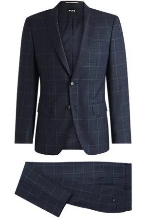 HUGO BOSS Slim-fit suit in checked virgin wool