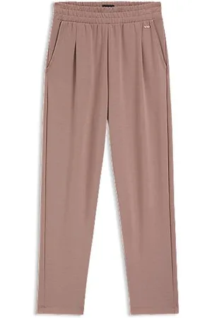 HUGO BOSS Tapered-fit tracksuit bottoms with gloss piping