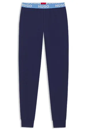 HUGO BOSS Cotton-blend tracksuit bottoms with logo waistband
